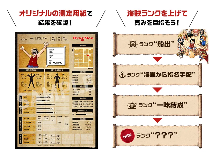 オリジナルの測定用紙で結果を確認！　海賊ランクを上げて高みを目指そう！